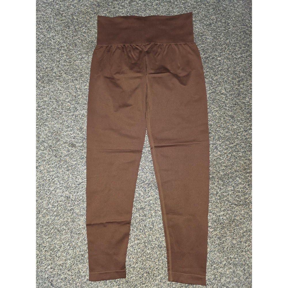 NVGTN Womens Seamless High Waisted Leggings Brown Athletic Gym Yoga Pants Size M